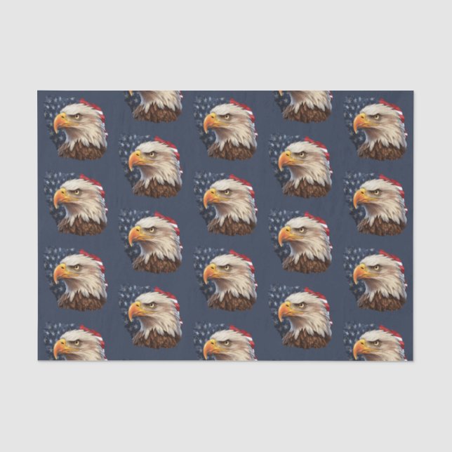 Papier Mousseline Aigle à drapeau américain (Recto)