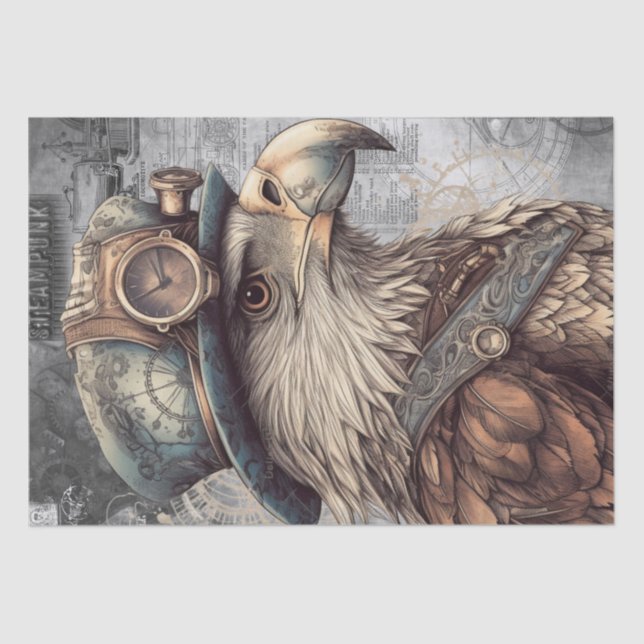 Papier Mousseline Aigle de Steampunk (Recto)