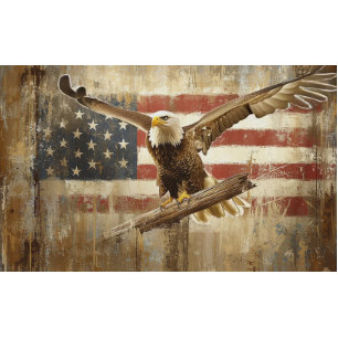 Papier Mousseline Aigle découpé Drapeau Envol dans l'Esprit 4 juille