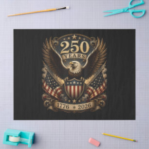 Papier Mousseline Aigle patriotique américain 1776 2026 250e 4 juill