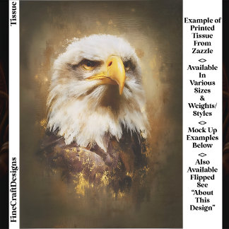 Papier Mousseline Aigle royal à tête blanche, découpage de style art