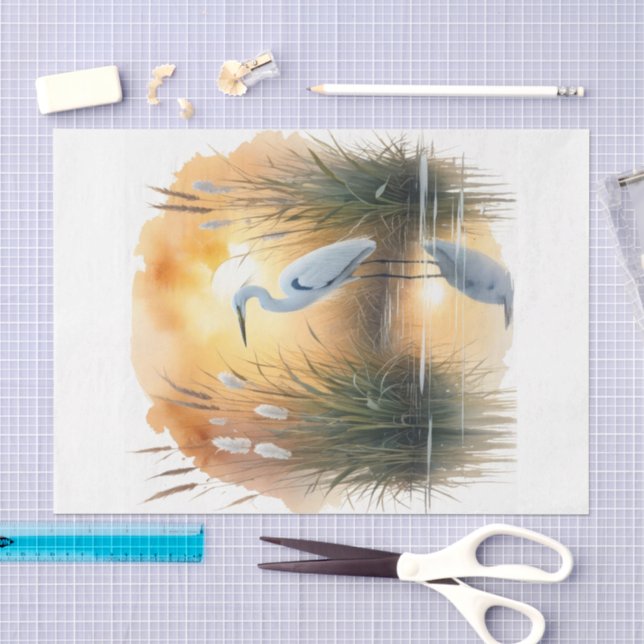 Papier Mousseline aigrette aquarelle (Artisanat)