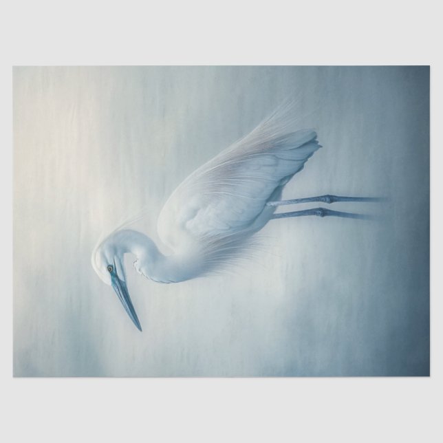 Papier Mousseline Aigrette dans le Brouillard Découpage (Recto)