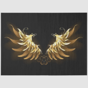 Papier Mousseline Ailes d'Ange d'or sur arrière - plan noir