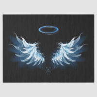 Ailes d'angle brillant bleu sur arrière - plan noi