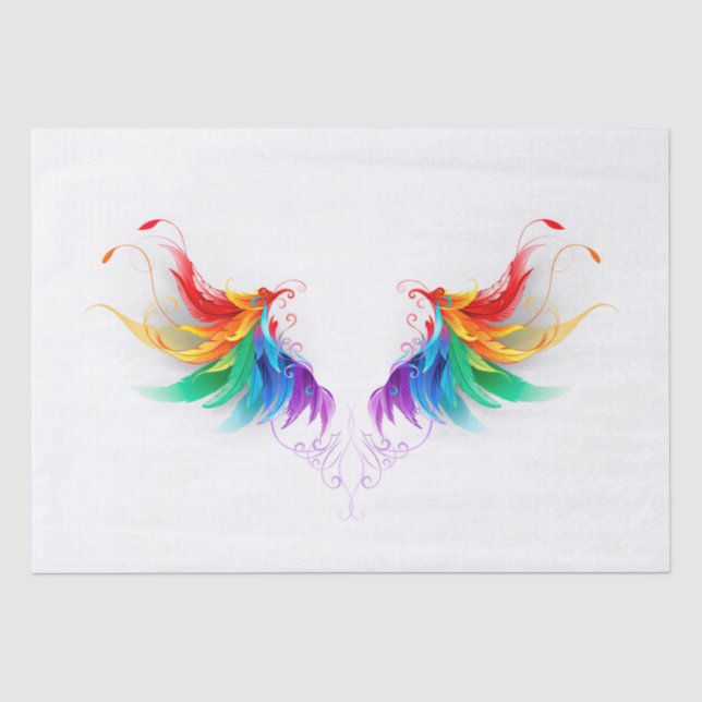 Papier Mousseline Ailes fluffy arc-en-ciel (Recto)