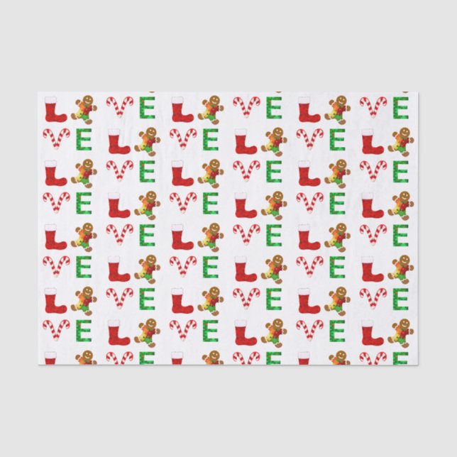 Papier Mousseline Aimer l'autisme Noël (Recto)