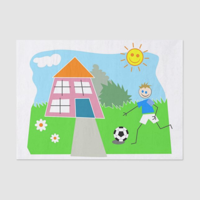 Papier Mousseline Aimer les enfants de soccer (Recto)