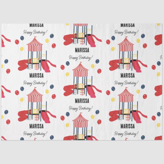 Papier Mousseline Aire de jeu Enfants Garçons Filles Anniversaire No (Recto)