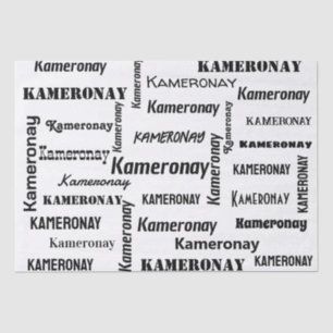 Papier Mousseline Ajouter votre propre nom Black and White Custom