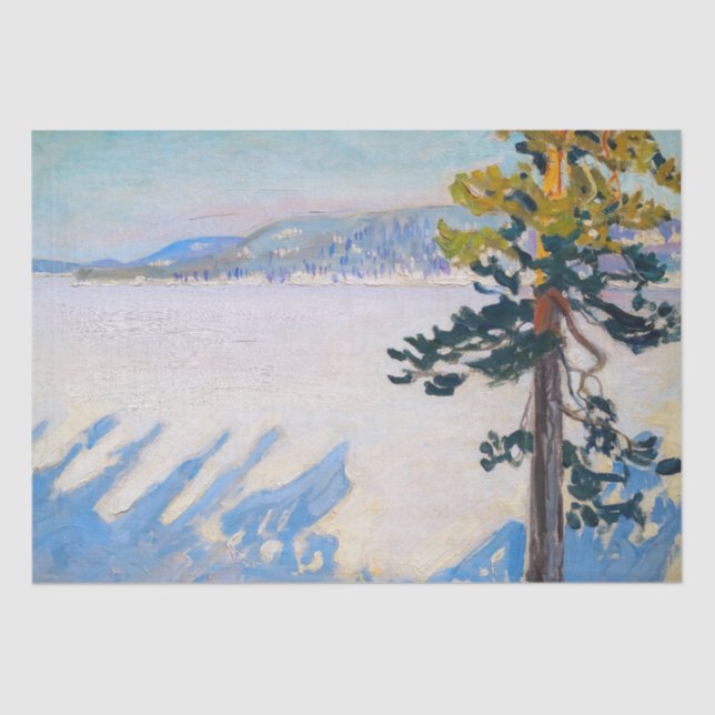 Papier Mousseline Akseli Gallen-Kallela - Lac Ruovesi en hiver (Recto)