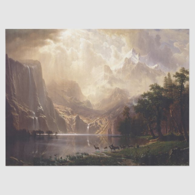 Papier Mousseline Albert Bierstadt "Parmi la Sierra Nevada" (1868) (Recto)