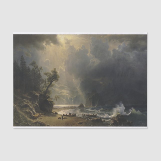 Papier Mousseline Albert Bierstadt Puget Sound sur la côte Pacifique (Recto)