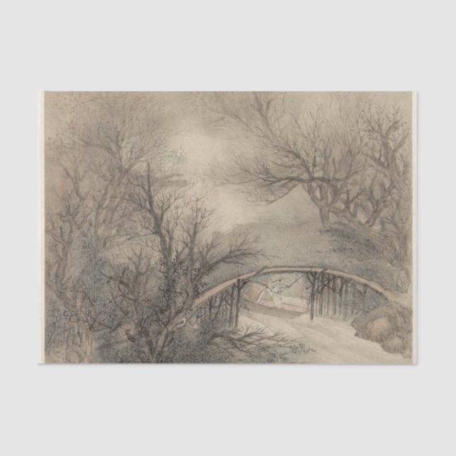 Papier Mousseline Album des paysages Feuille 1 par Wang Gai (Recto)