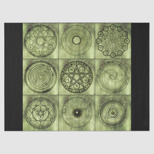 Papier Mousseline alchimie symboles papier de tissu (Recto)