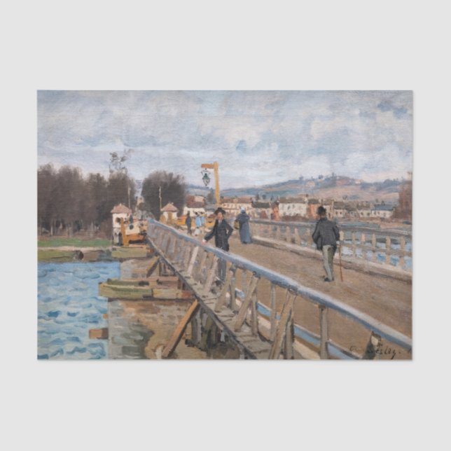 Papier Mousseline Alfred Sisley - Footbridge à Argenteuil (Recto)