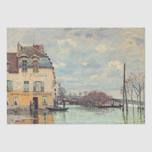 Papier Mousseline Alfred Sisley - Inondation à Port-Marly 1872 (Recto)