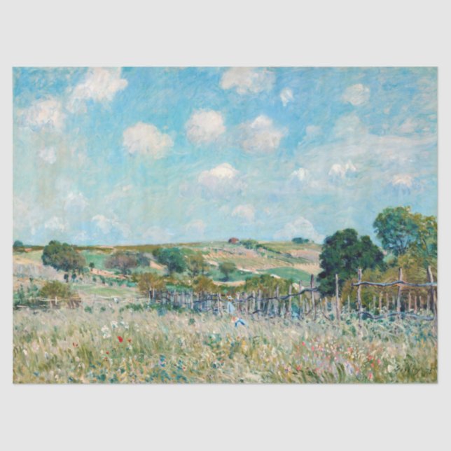 Papier Mousseline Alfred Sisley - Le pré (Recto)