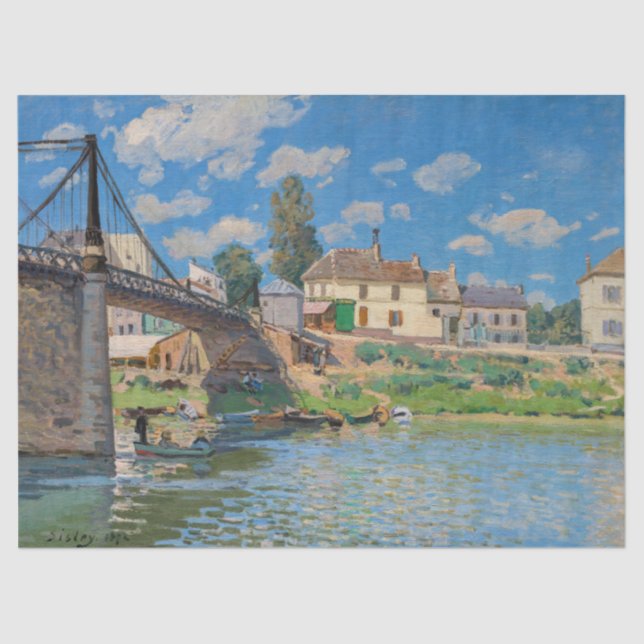 Papier Mousseline Alfred Sisley - Pont à Villeneuve-la-Garenne (Recto)