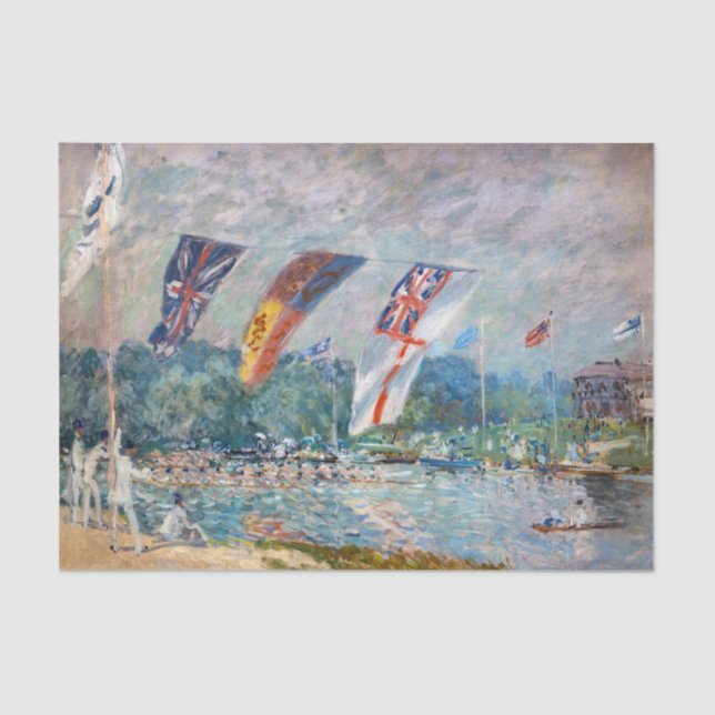 Papier Mousseline Alfred Sisley - Regatta à Molesey (Recto)