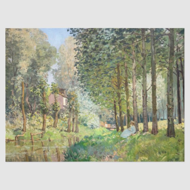 Papier Mousseline Alfred Sisley - Repos au bord du ruisseau (Recto)