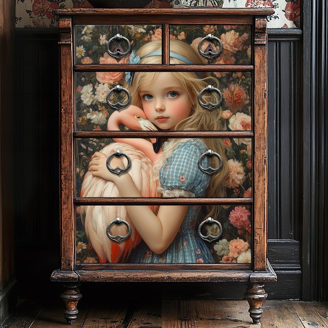 Papier Mousseline Alice au pays des merveilles avec Flamant rose (Créateur téléchargé)