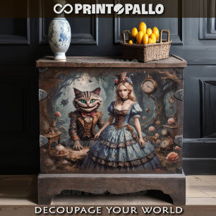 Papier Mousseline Alice au Pays des Merveilles avec le chat du Chesh