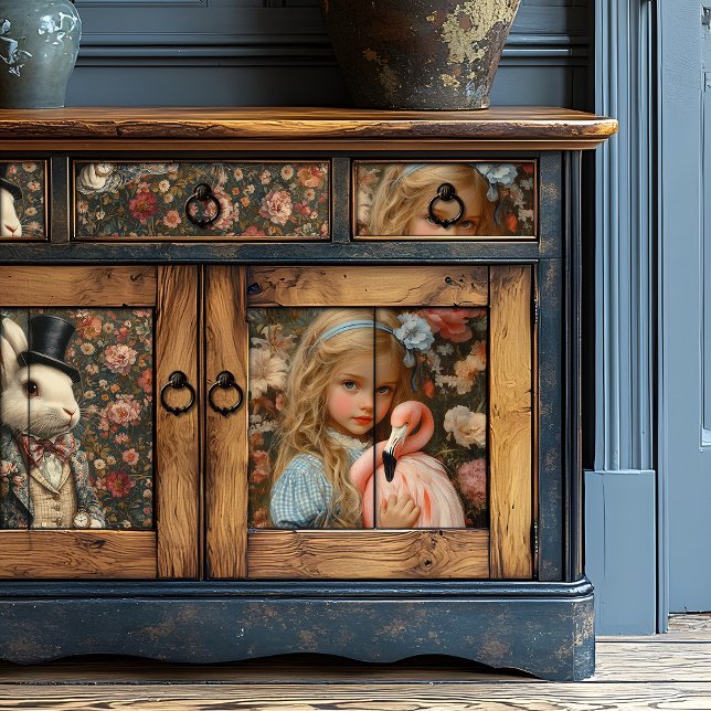 Papier Mousseline Alice au pays des merveilles avec le Flamant rose  (Créateur téléchargé)