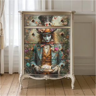 Papier Mousseline Alice au pays des merveilles Chapelier Fou