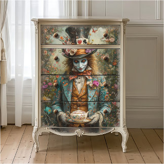 Papier Mousseline Alice au pays des merveilles Chapelier Fou