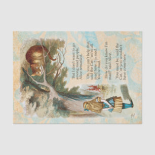Papier Mousseline Alice au pays des merveilles Cheshire Cat Mad