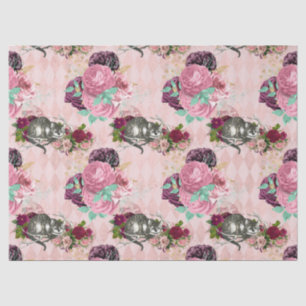 Papier Mousseline Alice au pays des merveilles Cheshire Chat Pink D