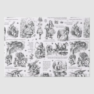 Papier Mousseline Alice au pays des merveilles Citations de toile bl