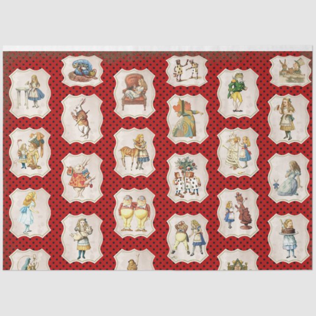 Papier Mousseline Alice au pays des merveilles Conception 6 (Recto)