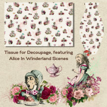 Alice au pays des merveilles Découpage Motif Vinta