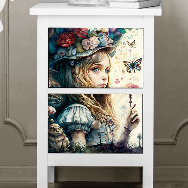 Papier Mousseline Alice au pays des merveilles et les champignons ma (Créateur téléchargé)