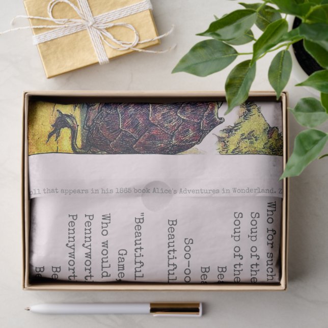 Papier Mousseline Alice au pays des merveilles Fausse soupe de tortu (Cadeau)