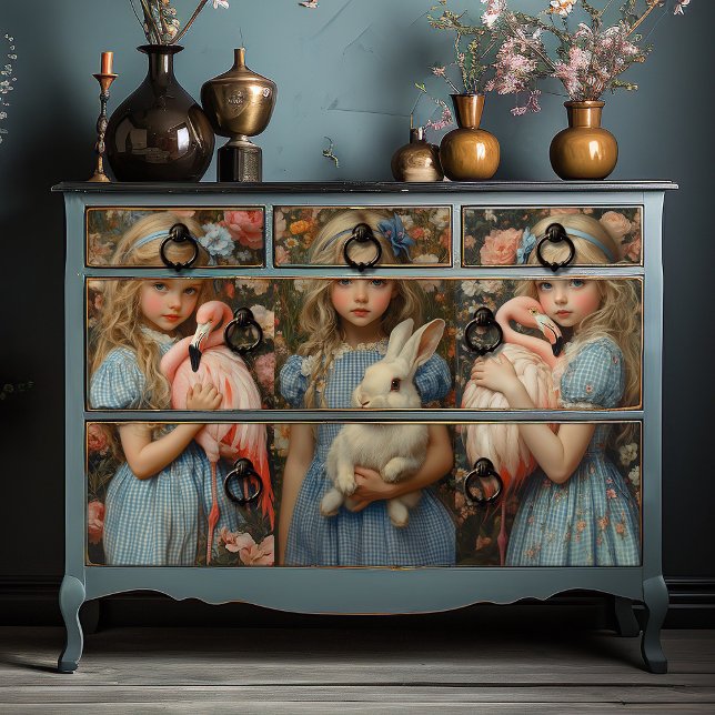 Papier Mousseline Alice au pays des merveilles Flamant rose de lapin (Créateur téléchargé)