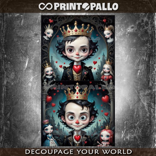 Papier Mousseline Alice au pays des merveilles : Le Roi des Coeurs (Créateur téléchargé)