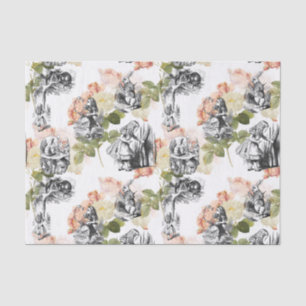 Papier Mousseline Alice au pays des merveilles Roses Vintages