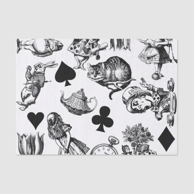 Papier Mousseline Alice classique au pays des merveilles Caractères  (Recto)