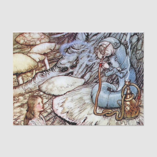 Papier Mousseline « Alice et la chenille » par Arthur Rackham (Recto)
