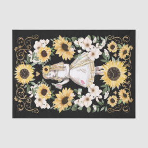 Papier Mousseline Alice vintage au pays des merveilles Sunflowers Bu