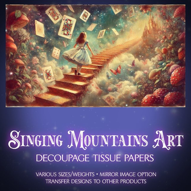 Papier Mousseline Alice's Wonderland Castle Climb Decoupage (Créateur téléchargé)