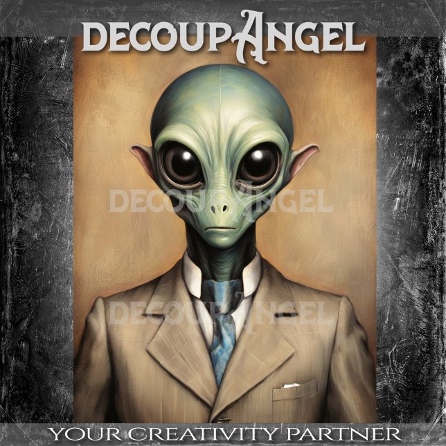 Papier Mousseline Alien Élégant Decoupage (Créateur téléchargé)