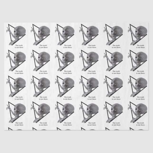 Papier Mousseline Alien gris, la vérité est là (Recto)