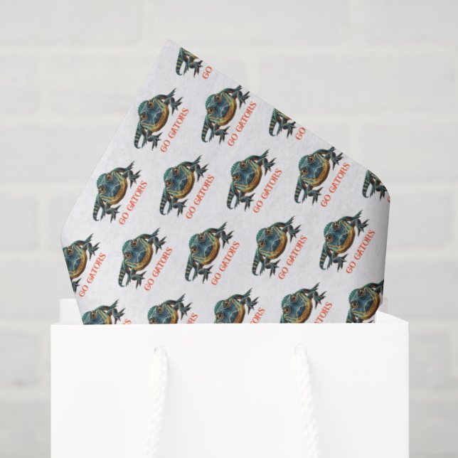 Papier Mousseline Alligator - Allez les Gators (Sac cadeau)