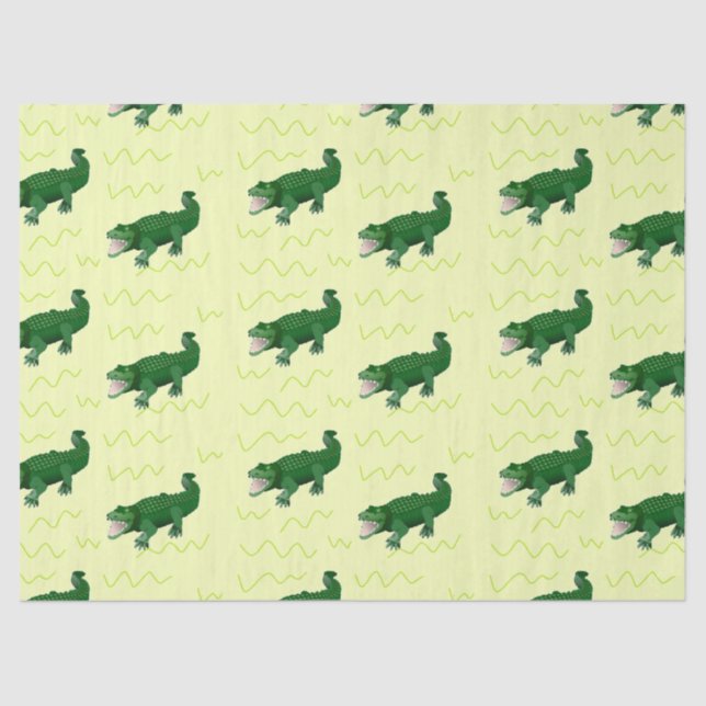 Papier Mousseline Alligator en jaune (Recto)