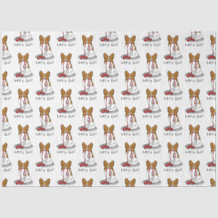 Papier Mousseline Allons-y ! (walk) Papillon (white & red) Chien mig