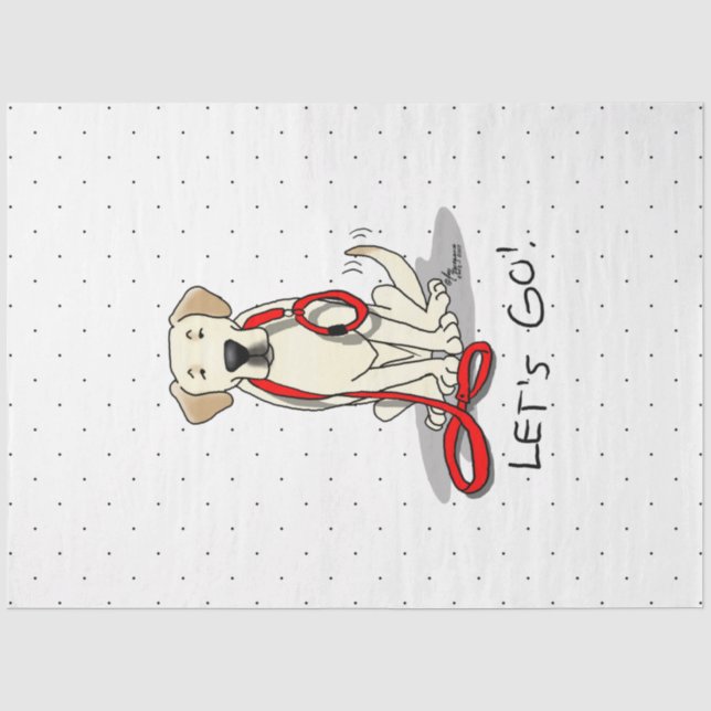 Papier Mousseline Allons-y ! Yellow Labrador Retriever - mignon chie (Recto)